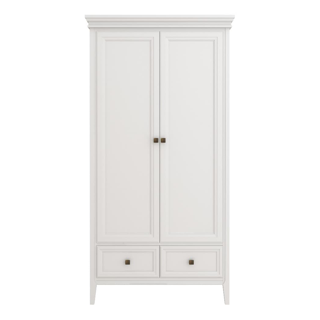 Шкаф платяной Tesoro White, двухдверный, 107х58х206 см, цвет: белый (T802W)T802W