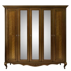 Шкаф платяной Timber Неаполь, 5-ти дверный с зеркалами 249x65x227 см, цвет: орех (Т-455/N)T-455/N Шкаф платяной Timber Неаполь, 5-ти дверный с зеркалами 249x65x227 см, цвет: орех (Т-455/N)T-455/N