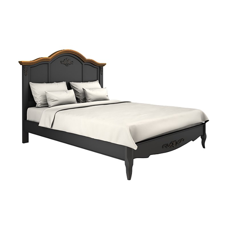 Кровать Aletan Provence Wood, двуспальная, 160x200 см, цвет: черный-дерево (W206BL)W206BL