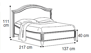 Кровать Nostalgia Bianco Antico, односпальная, без изножья, цвет: белый антик, 120x200 см (085LET.27BA)085LET.27BA