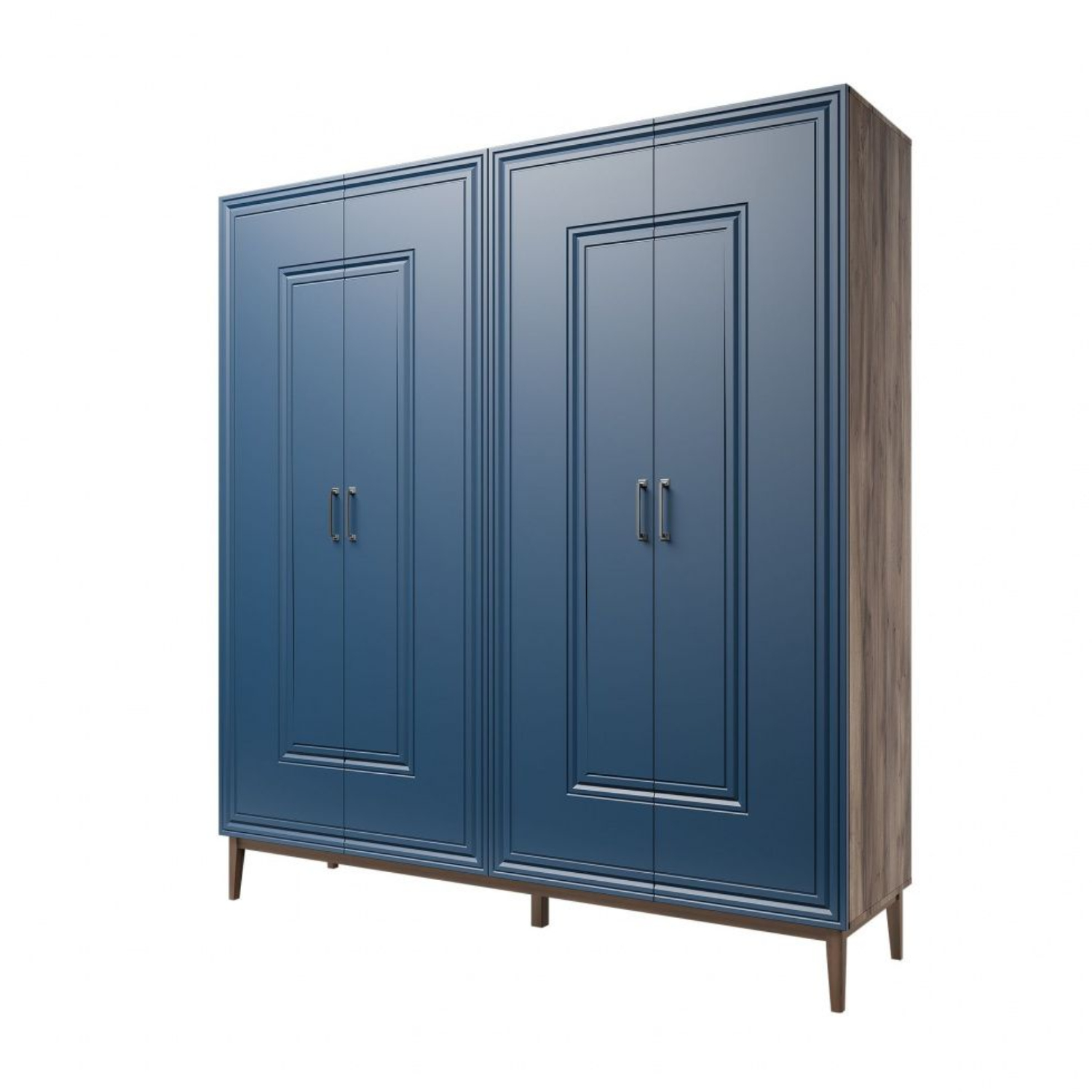 Шкаф платяной Bravo Гориция, четырехдверный, цвет; сапфировый, размер 201х53х219 см