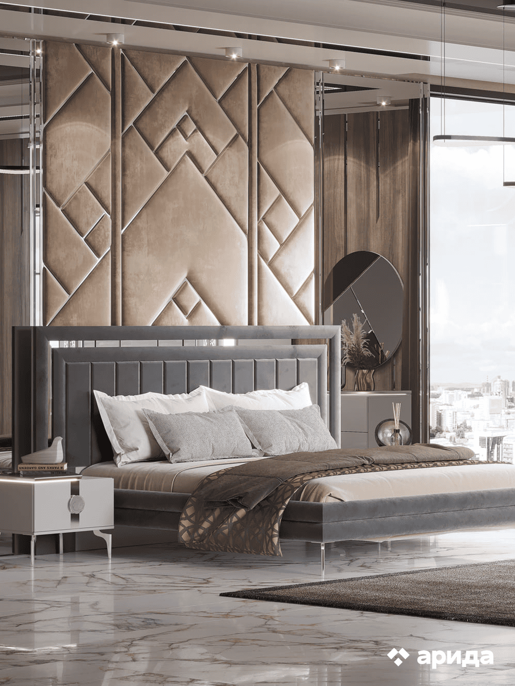 Кровать Арида Грация, 160х200 см, цвет серый, 221х210х129 см Кровать Арида Грация, 160х200 см, цвет серый, 221х210х129 см