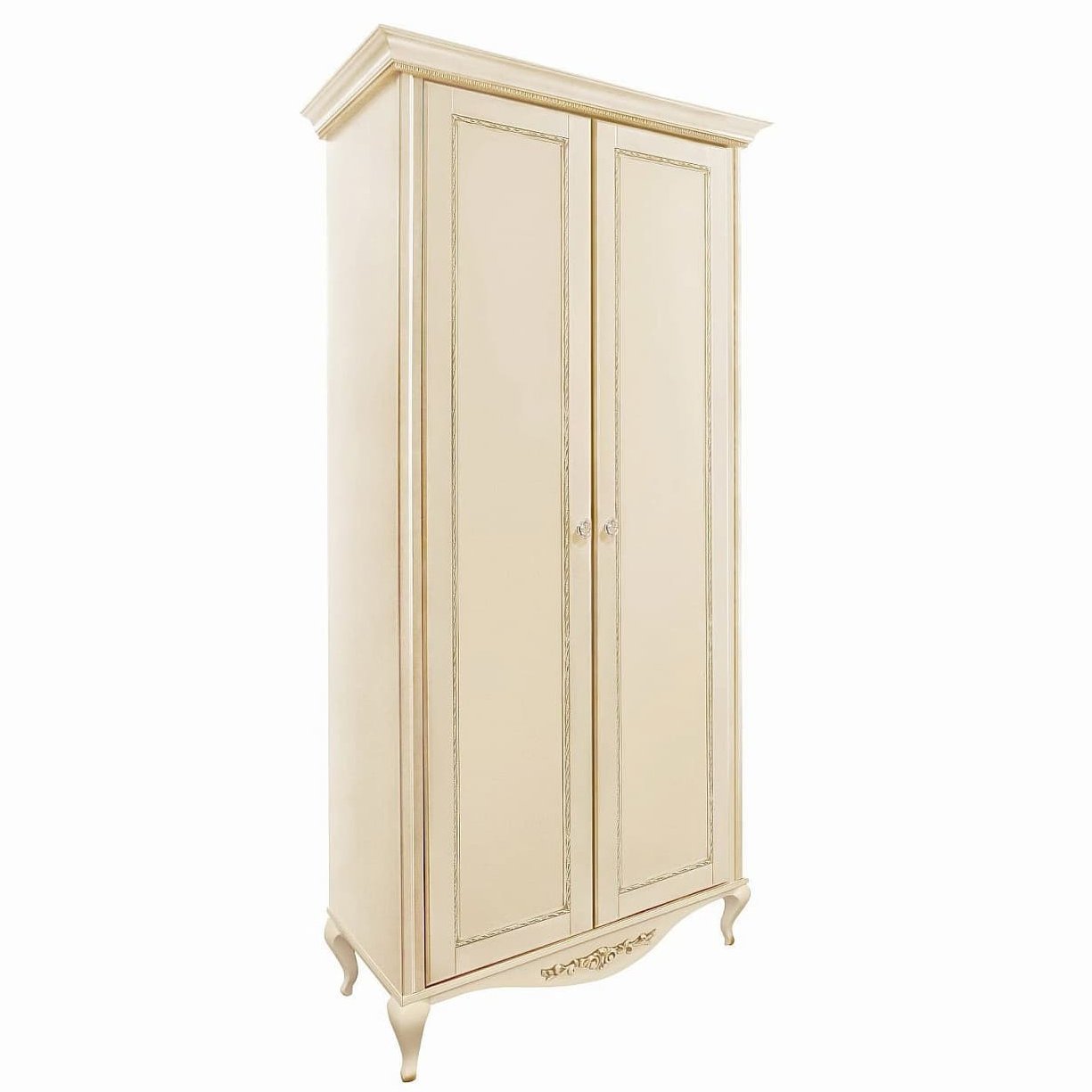 Шкаф платяной Timber Неаполь, 2-х дверный 114x65x227 см, цвет: ваниль с золотом (Т-522/VO)Т-522