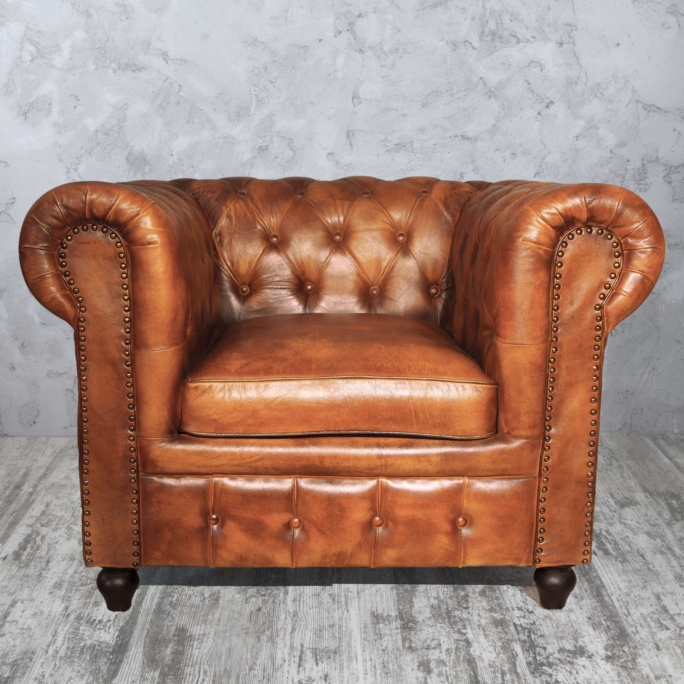 Кресло кожаное Gandy Chester, размер 110х90х75 см (KH01652)KH01652