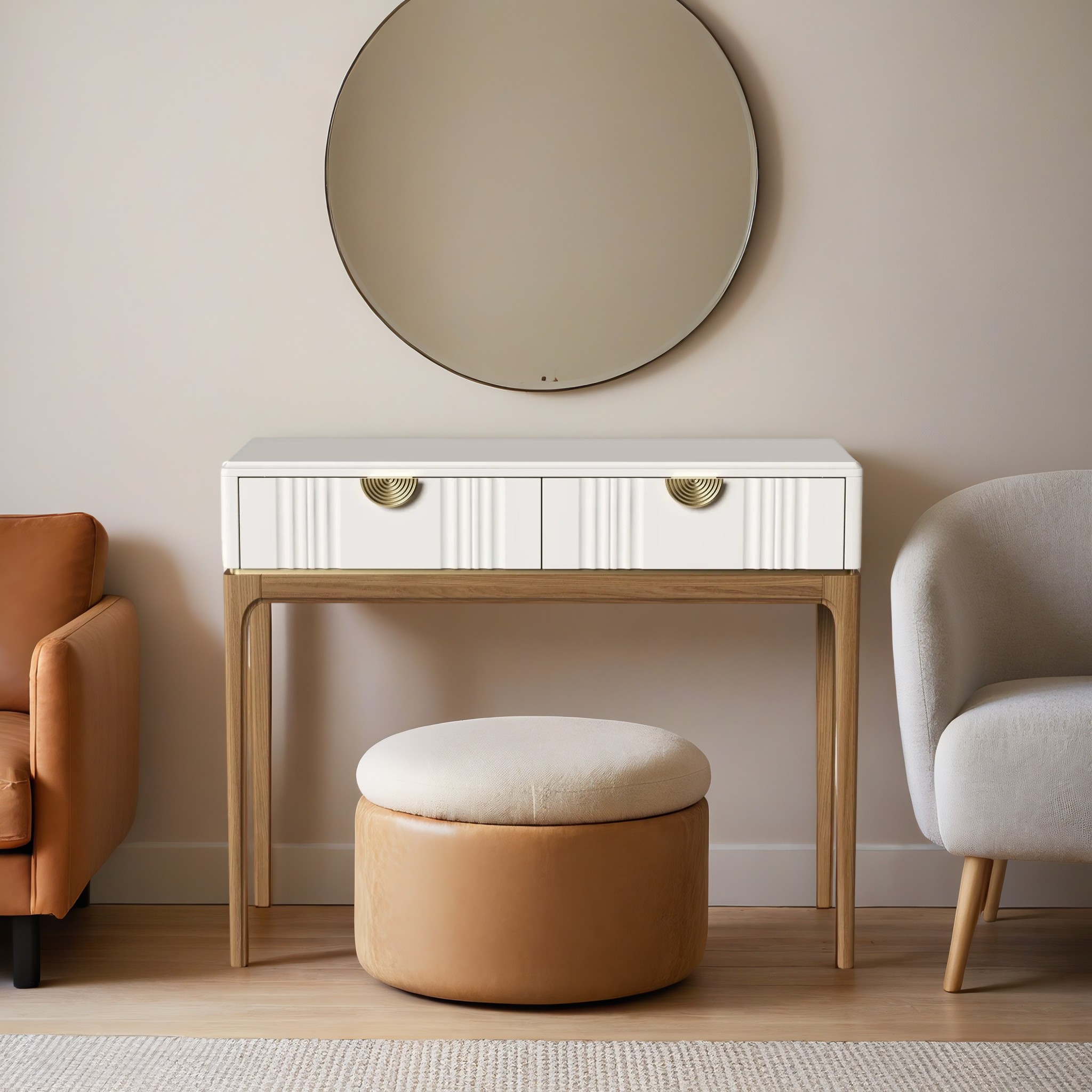 Консоль Bari White, 2 ящика, 107х40х79 см, цвет: белый (BR902W)BR902W Консоль Bari White, 2 ящика, 107х40х79 см, цвет: белый (BR902W)BR902W