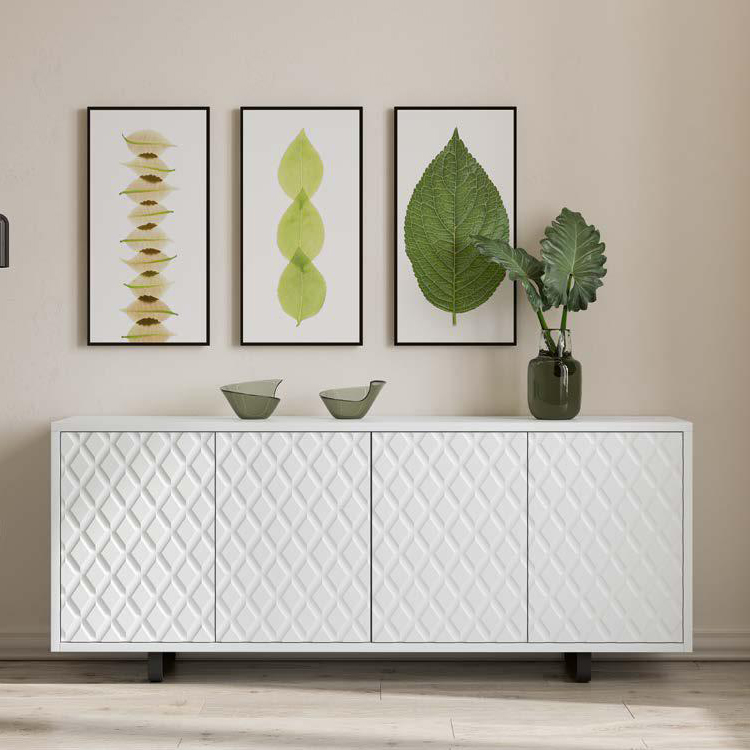 Комод-прилавок Disemobel Nora, 180x40x74 см, цвет Blanco, фасад 6 (цв Blanco), ножка 3 (3052-opt 4,6)3052-opt 4,6