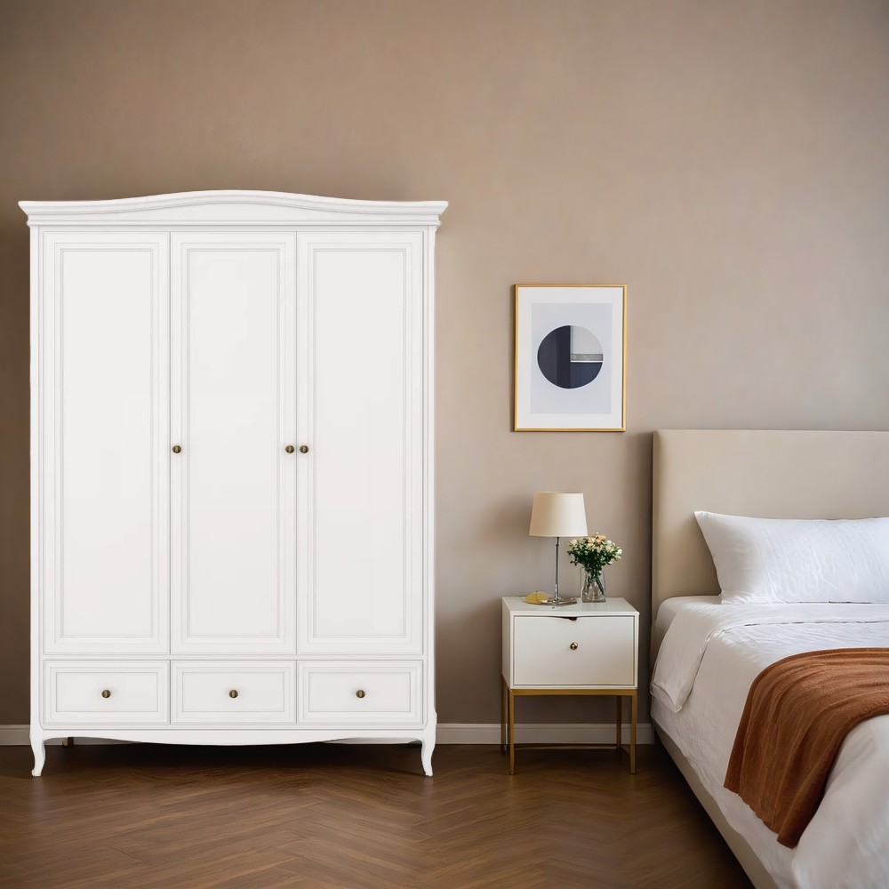 Шкаф 3-х дверный Aletan Majessa, 152х58х211 см, цвет: белый (M803W)M803W Шкаф 3-х дверный Aletan Majessa, 152х58х211 см, цвет: белый (M803W)M803W