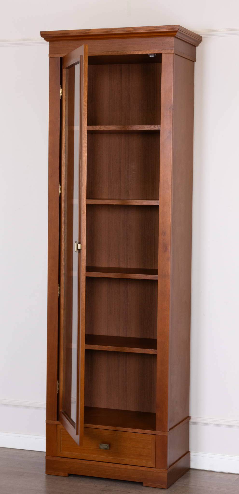 Шкаф книжный Валенсия, размер 71х40х218 см, цвет: черешня (M2009)M2009 Шкаф книжный Валенсия, размер 71х40х218 см, цвет: черешня (M2009)M2009