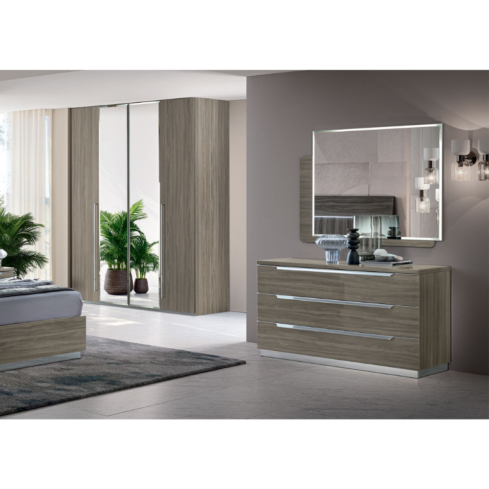 Шкаф Camelgroup Kroma, 4-х дверный,  с зеркалом, цвет: венецианский серый, 186х61х228 см (175AR4.02PG)175AR4.02PG Шкаф Camelgroup Kroma, 4-х дверный,  с зеркалом, цвет: венецианский серый, 186х61х228 см (175AR4.02PG)175AR4.02PG