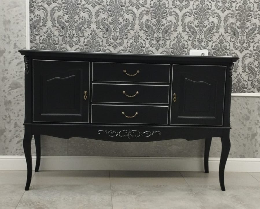 Консоль Aletan Provence Wood, 3 ящика, цвет: черный-дерево 156х52х96,5 см (W907BL)W907BL Консоль Aletan Provence Wood, 3 ящика, цвет: черный-дерево 156х52х96,5 см (W907BL)W907BL