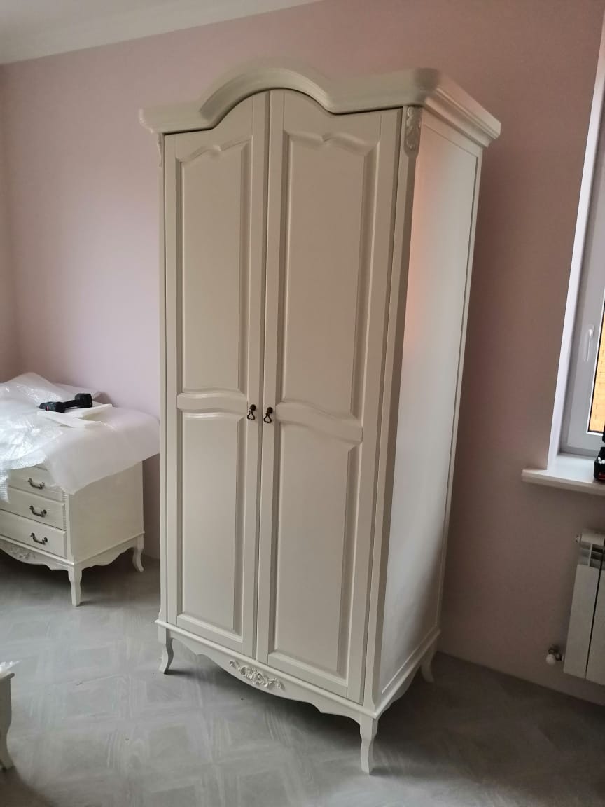 Шкаф платяной Aletan Provence, 2-х дверный, цвет: слоновая кость-золото (B802G)B802G Шкаф платяной Aletan Provence, 2-х дверный, цвет: слоновая кость-золото (B802G)B802G