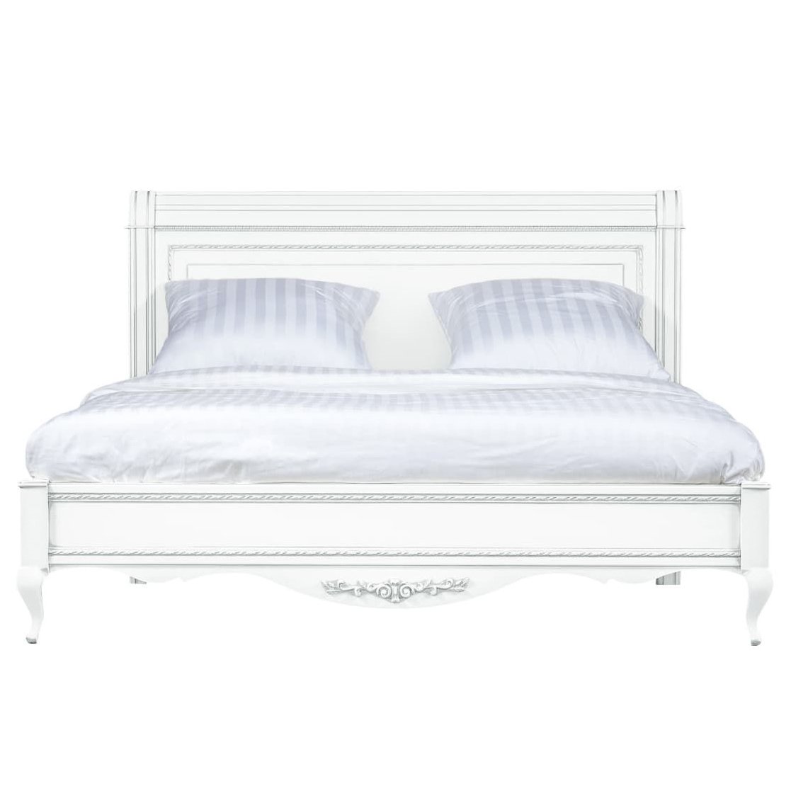 Кровать Timber Неаполь, двуспальная 160x200 см цвет: белый с серебром (T-536)T-536