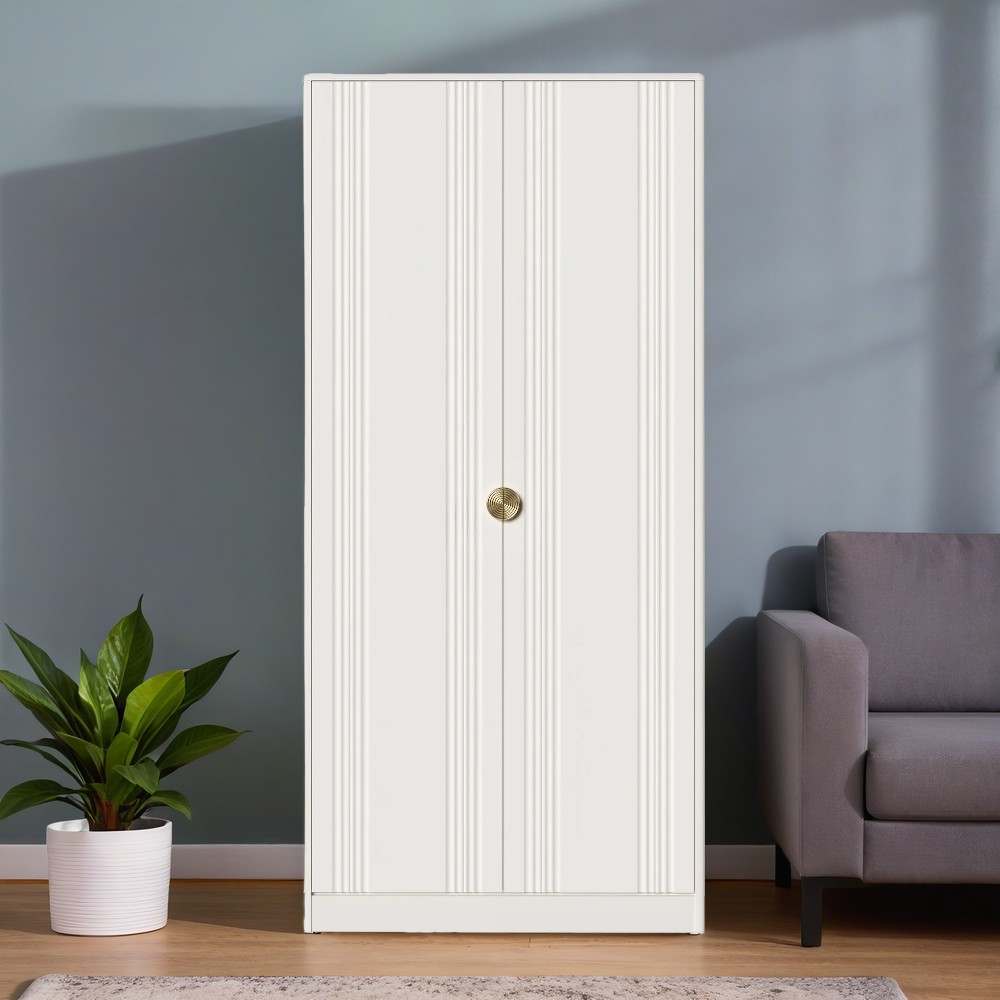 Шкаф платяной Bari White, двухдверный, 108х60х230 см, цвет: белый (BR802W)BR802W Шкаф платяной Bari White, двухдверный, 108х60х230 см, цвет: белый (BR802W)BR802W