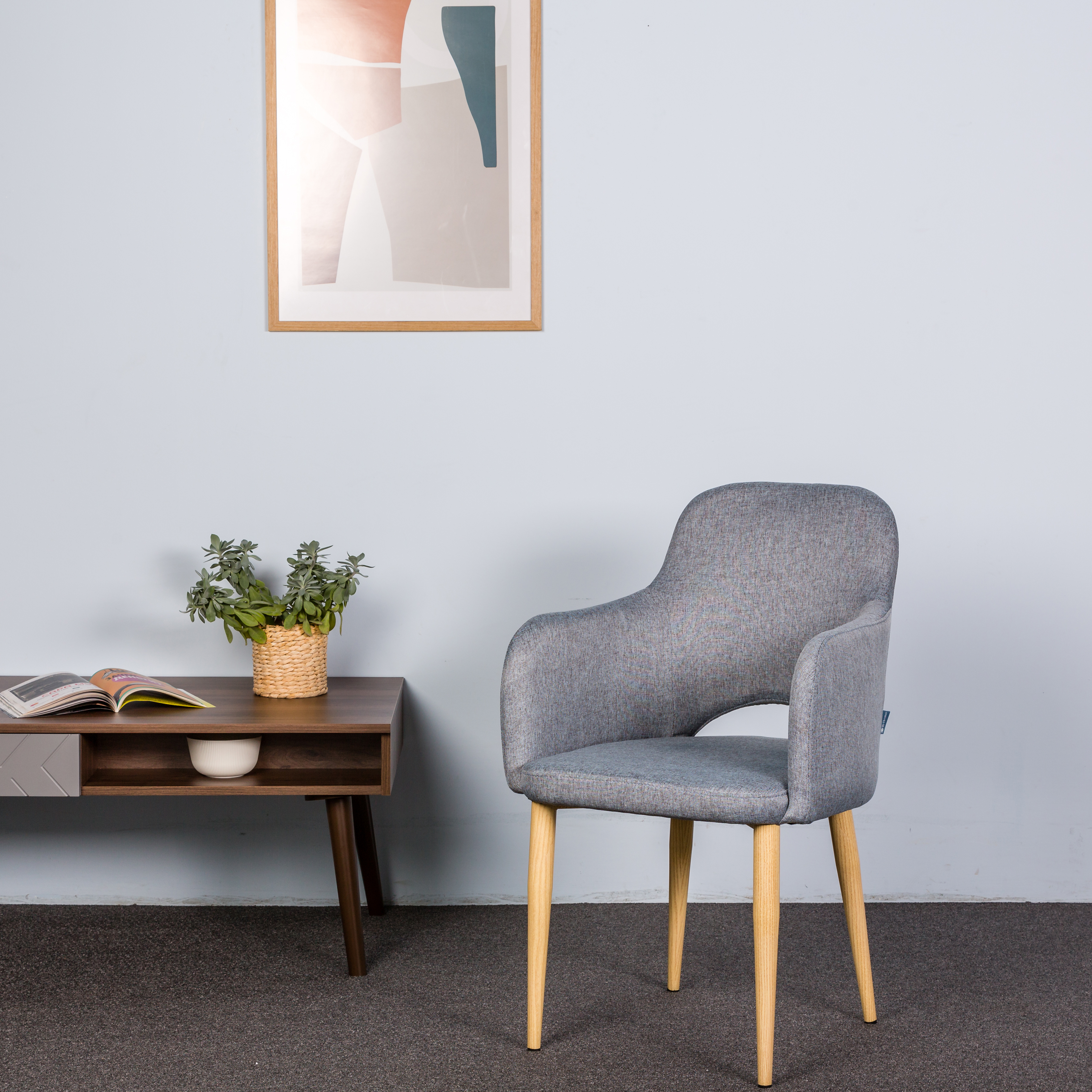 Кресло R-Home Ledger, Сканди, размер 56.5x60.5x87.5 см, цвет: Грей Ндуб(41012440_ГрейНДуб)41012440_ГрейНДуб