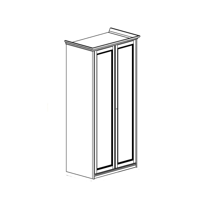 Шкаф платяной Nostalgia Bianco Antico, 2-х дверный, цвет: белый антик, 104x64x220 см (085AR2.07BA)085AR2.07BA