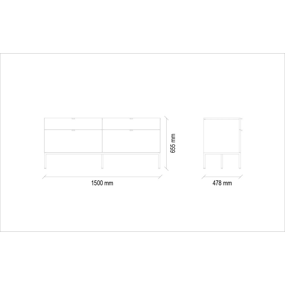 Тумба ТВ на ножках белая Enza Home Legato, c 4 ящиками, размер 150х48х66 см55555000001015 Тумба ТВ на ножках белая Enza Home Legato, c 4 ящиками, размер 150х48х66 см55555000001015