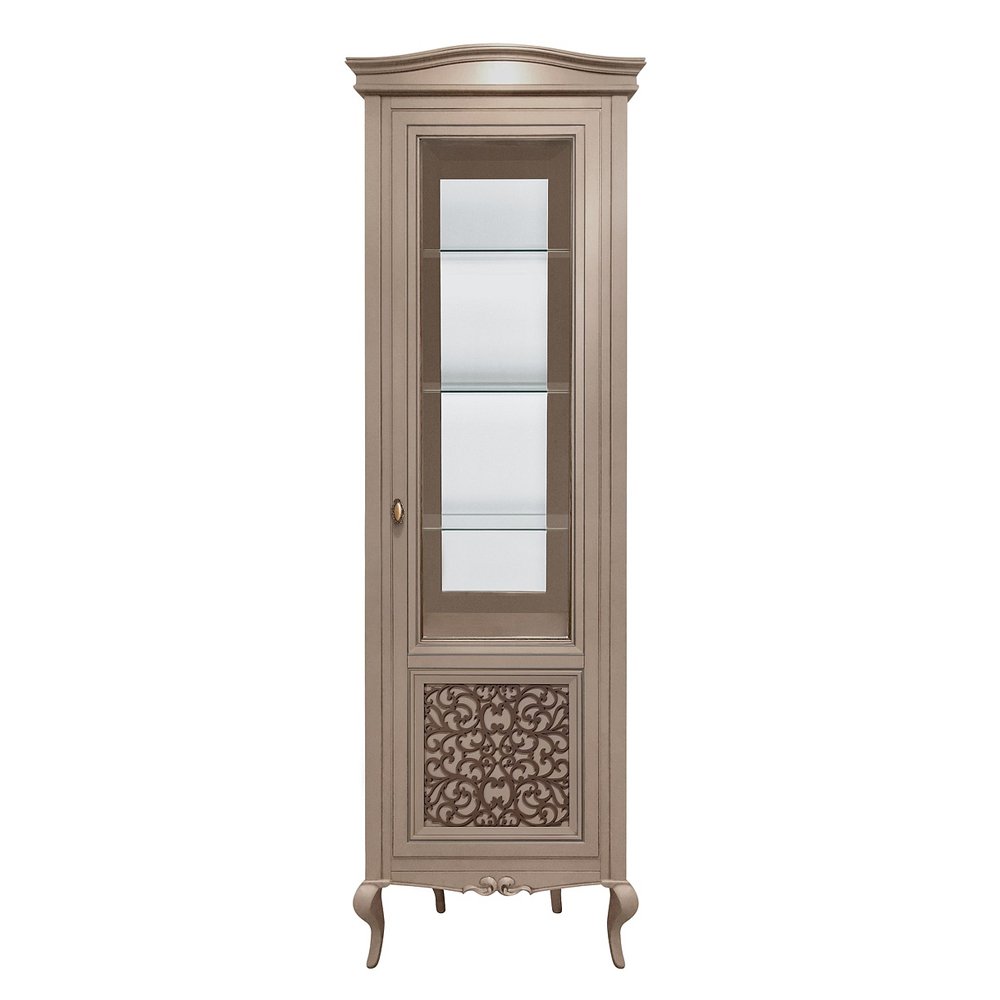 Витрина Timber Портофино, однодверная, правая, с декором, цвет: кремовый (Т-501RД/CRSH)Т-501RД/CRSH