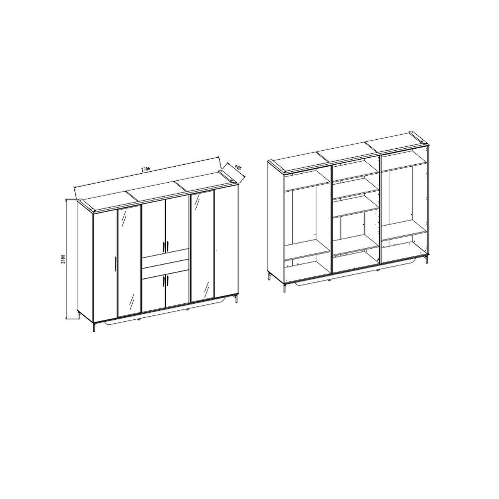 Шкаф 6-дверный Bellona Havana, 271х61х218 см (HAVN-34)HAVN-34 Шкаф 6-дверный Bellona Havana, 271х61х218 см (HAVN-34)HAVN-34