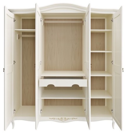 Шкаф платяной Aletan Provence, 4-х дверный, цвет: слоновая кость, размер 209х66х226 см (B804)B804 Шкаф платяной Aletan Provence, 4-х дверный, цвет: слоновая кость, размер 209х66х226 см (B804)B804