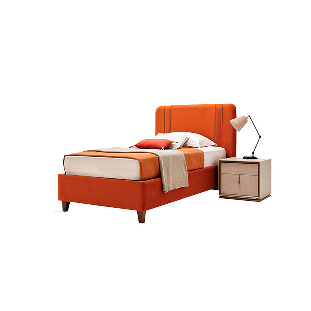 Кровать Enza Home Netha, односпальная, с подъемным механизмом, 100х200 см, ткань 22108 Orange07.110.0583.0460.0002.0000.221+ 07.352.0583.0460.0012.0000.221