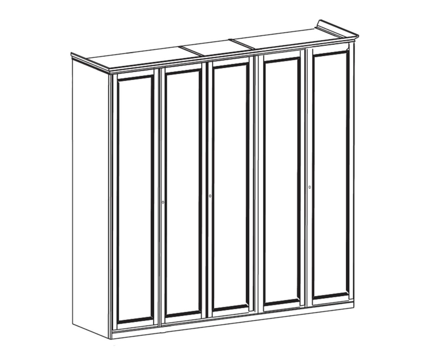 Шкаф платяной Nostalgia, 5-ти дверный, низкий, цвет: орех, 243x64x220 см (085AR5.05NO)085AR5.05NO Шкаф платяной Nostalgia, 5-ти дверный, низкий, цвет: орех, 243x64x220 см (085AR5.05NO)085AR5.05NO