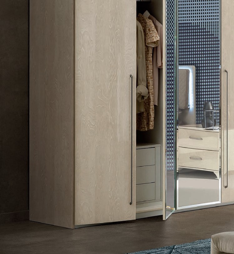 Шкаф платяной Ambra, 4-х дверный, без зеркал, цвет: янтарная береза, 186x61x228 см (148AR4.03AV)148AR4.03AV