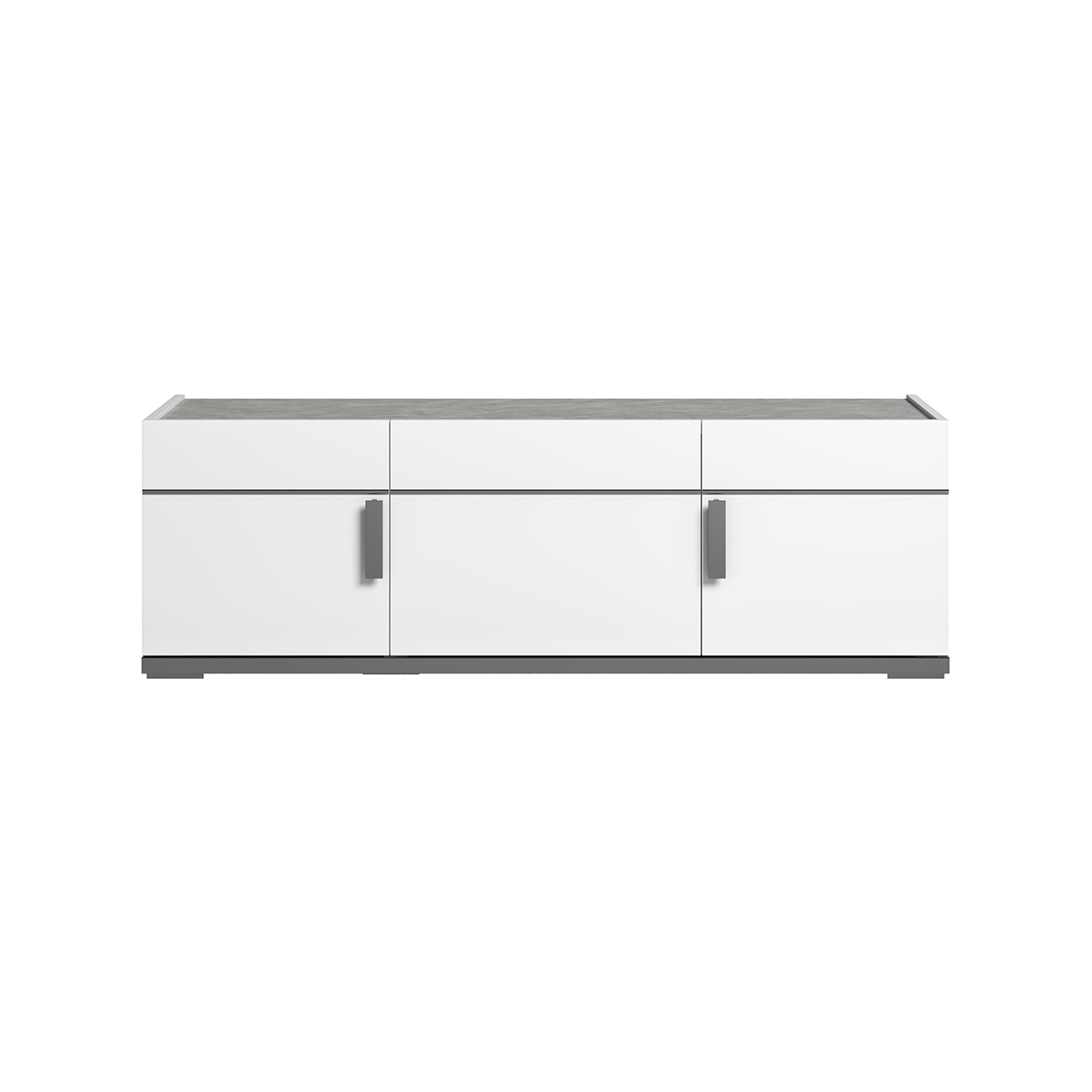 Тумба ТВ Status Mara, трёхдверная, с ручками, цвет White, размер 140x50x45 см (MADWHPT01M)MADWHPT01M