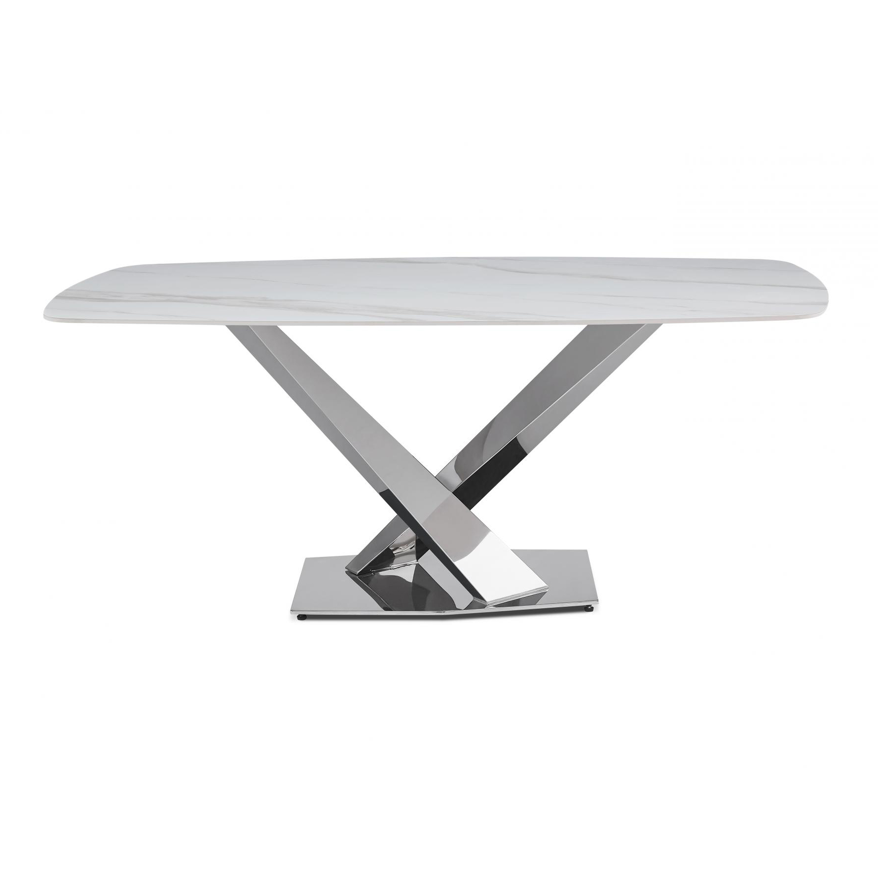 Стол обеденный IST-CASA Интерно Силвер DT-2883, размер 180х90х75 см, цвет: белый мрамор|серебро (DT-2883.4casa)DT-2883.4casa Стол обеденный IST-CASA Интерно Силвер DT-2883, размер 180х90х75 см, цвет: белый мрамор|серебро (DT-2883.4casa)DT-2883.4casa