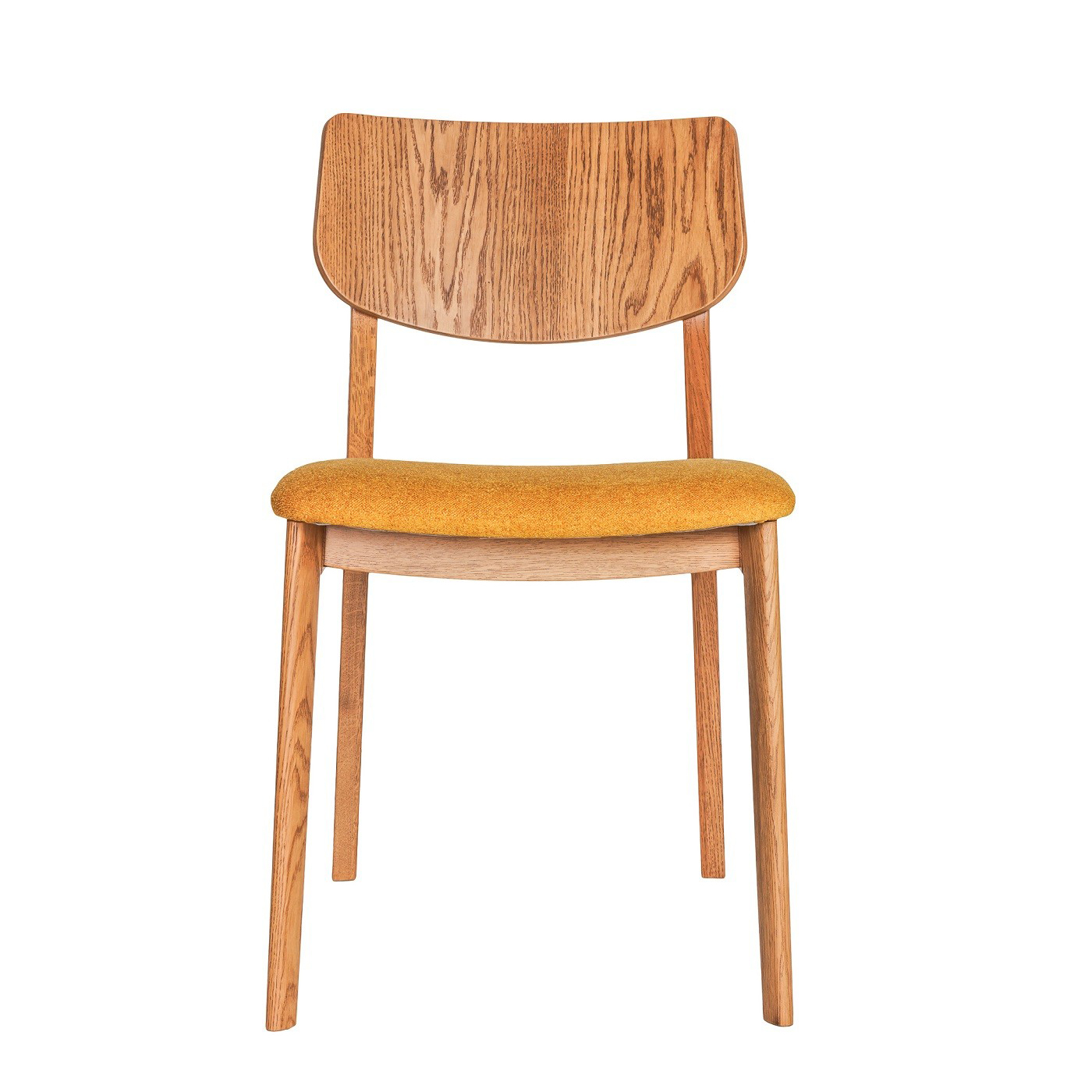 Стул Vissam Lester, жесткая спинка, цвет Дуб натуральный/патина темный орех, ткань 49 Букле Желтый, размер  54х47х83 см (22030.01.49)22030.01.49