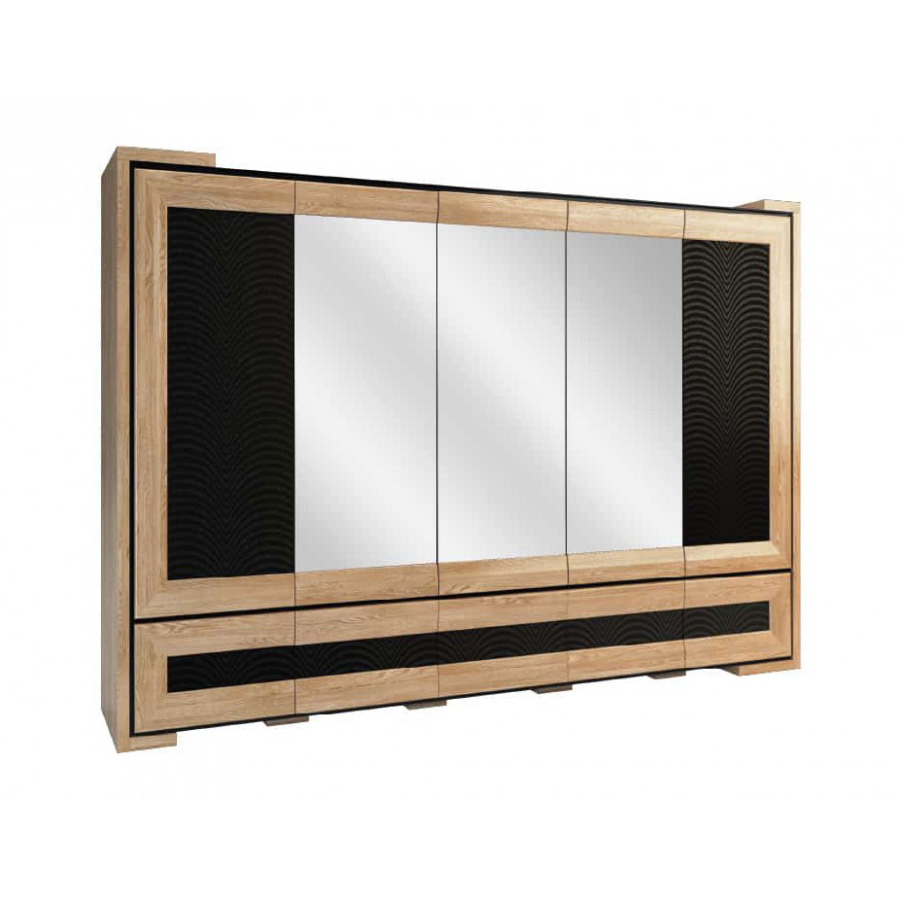 Шкаф платяной Mebin Corino, 5 дверный высокий, размер 313х62х222, цвет: дуб натуральный/орех (Szafa 5D wysoka)Szafa 5D wysoka