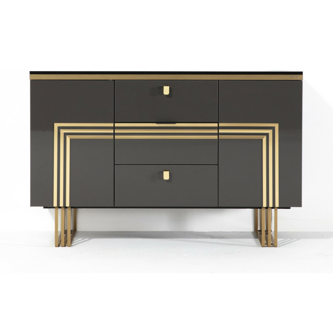 Комод-стол туалетный Bellona Carlino, 131x45x86, цвет: антрацит/золото (CARL-23) уценкаCARL-23