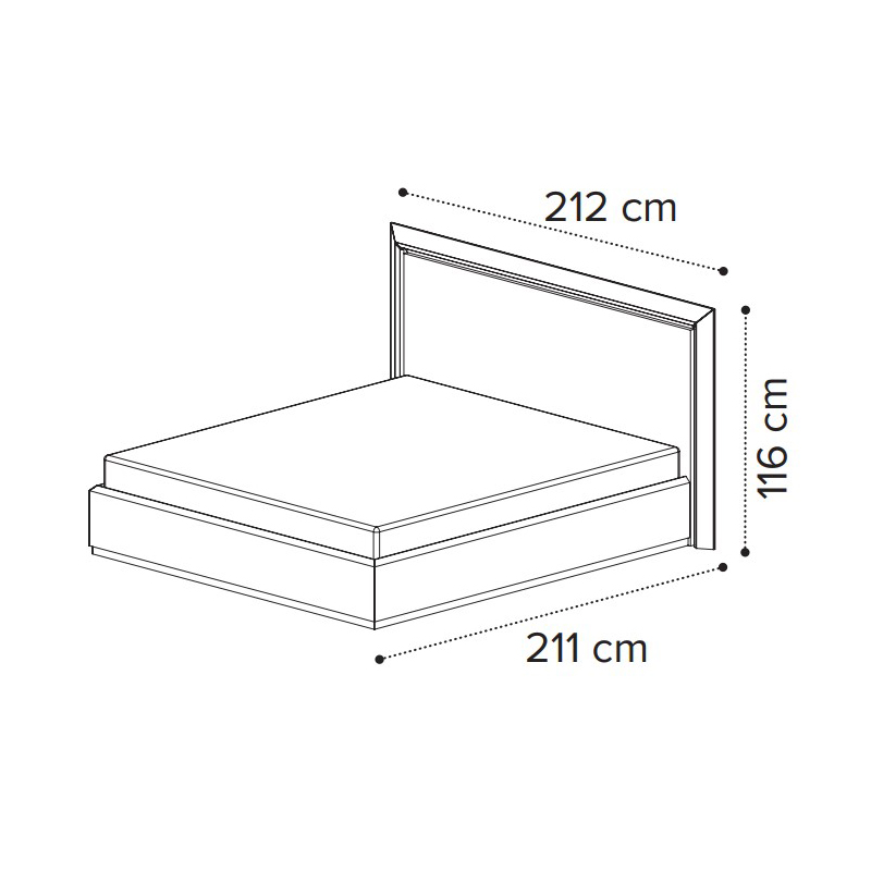 Кровать Camelgroup Elite silver, двуспальная, 180х200 см, цвет: серебристая береза (165LET.02PL)165LET.02PL