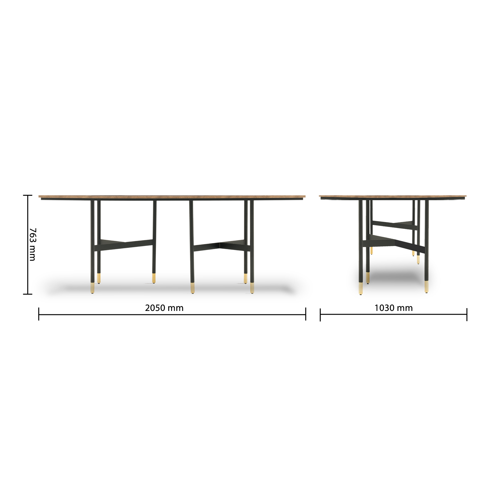 Стол обеденный Enza Home Dorian, ножки металлические, размер 205х103х76 см07.180.0250.0000.0184.0204.