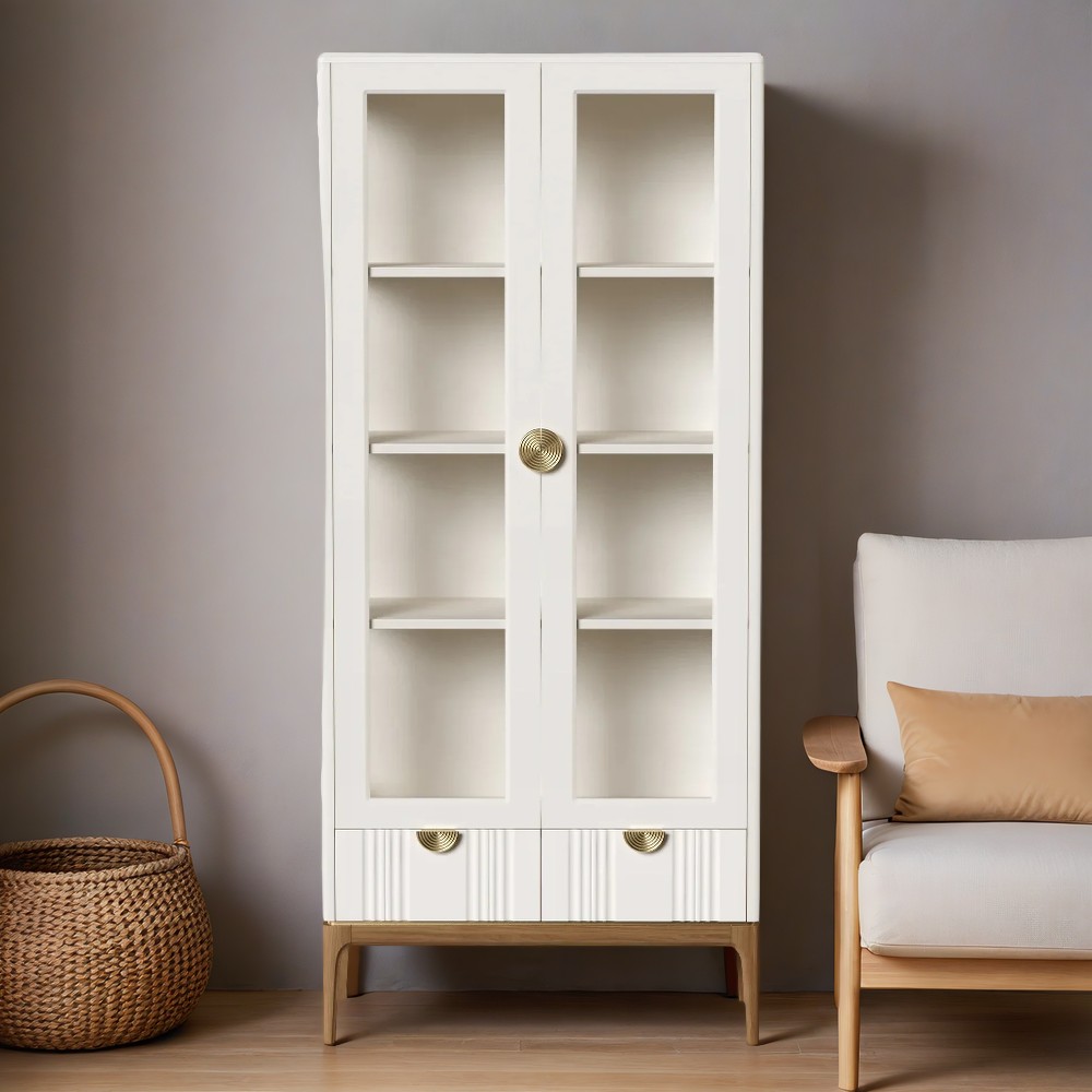 Витрина Bari White, двухдверная, 100х45х213 см, цвет: белый (BR603W)BR603W Витрина Bari White, двухдверная, 100х45х213 см, цвет: белый (BR603W)BR603W