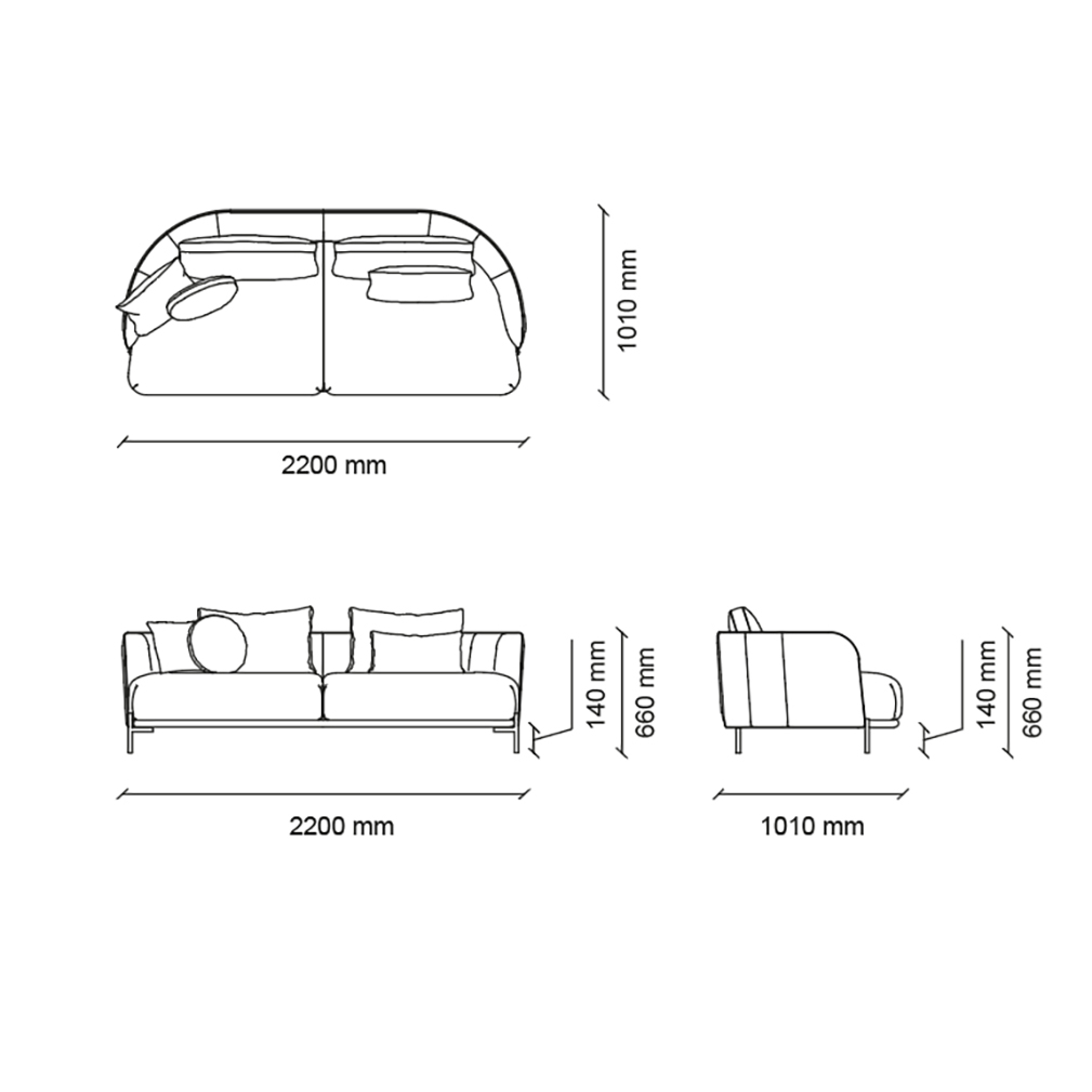 Диван Enza Home Seoul, 2.5-местный, серый, размер 220х101х66 см Диван Enza Home Seoul, 2.5-местный, серый, размер 220х101х66 см