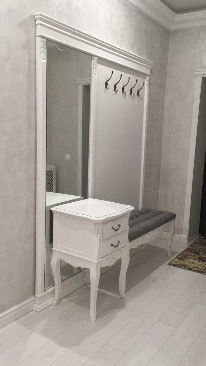 Прихожая Aletan Provence с зеркалом, цвет: черный, размер 177х53х214 см (B109BL+В110BL+В302BL)B109BL+B110BL+B302BL Прихожая Aletan Provence с зеркалом, цвет: черный, размер 177х53х214 см (B109BL+В110BL+В302BL)B109BL+B110BL+B302BL