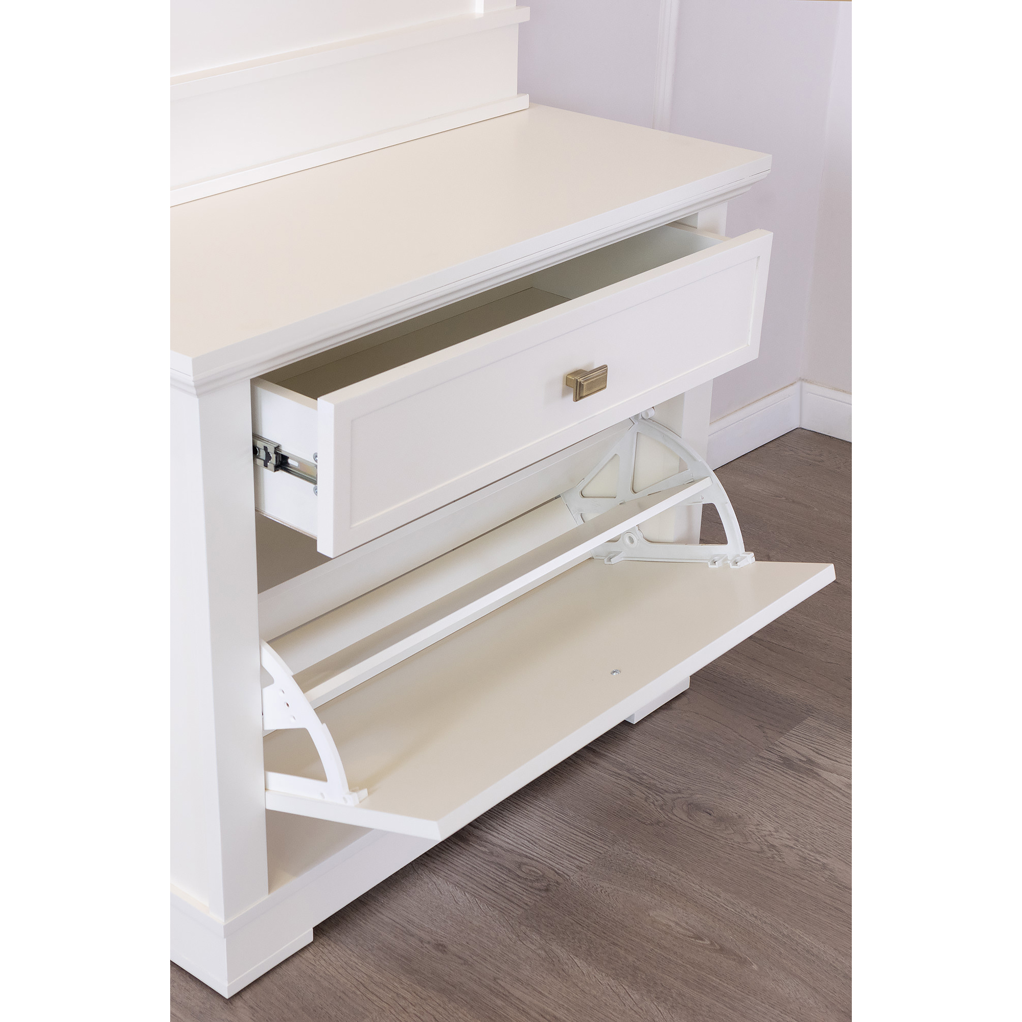 Прихожая с зеркальным шкафом Валенсия, размер 156х40х219 см, цвет: слоновая кость (M2040+М2050+М2011)M2040+М2050+М2011 Прихожая с зеркальным шкафом Валенсия, размер 156х40х219 см, цвет: слоновая кость (M2040+М2050+М2011)M2040+М2050+М2011