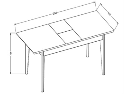 Стол обеденный Bellona Palvin, прямоугольный раздвижной, 164/204x90x77 (PALV-14) остаткиPALV-14