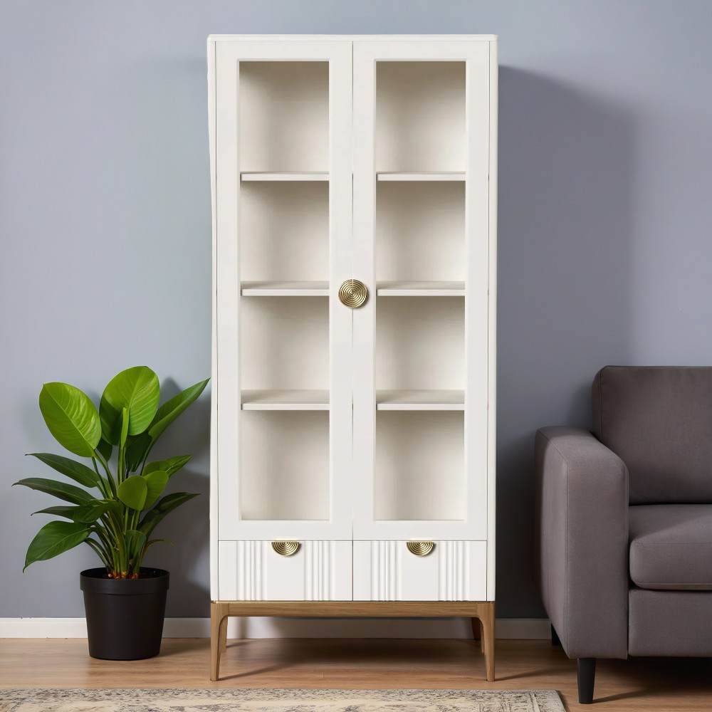 Витрина Bari White, двухдверная, 100х45х213 см, цвет: белый (BR603W)BR603W Витрина Bari White, двухдверная, 100х45х213 см, цвет: белый (BR603W)BR603W