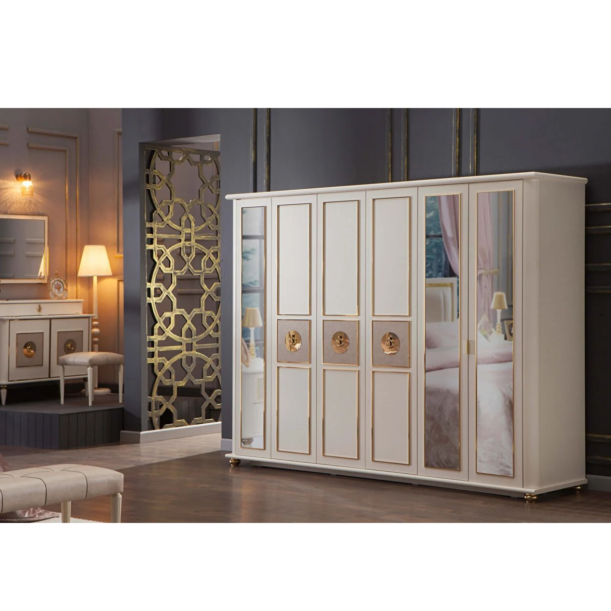 Шкаф платяной Bellona Mistral, 6-ти дверный, размер 274х68х210 см (MIST-34)MIST-34
