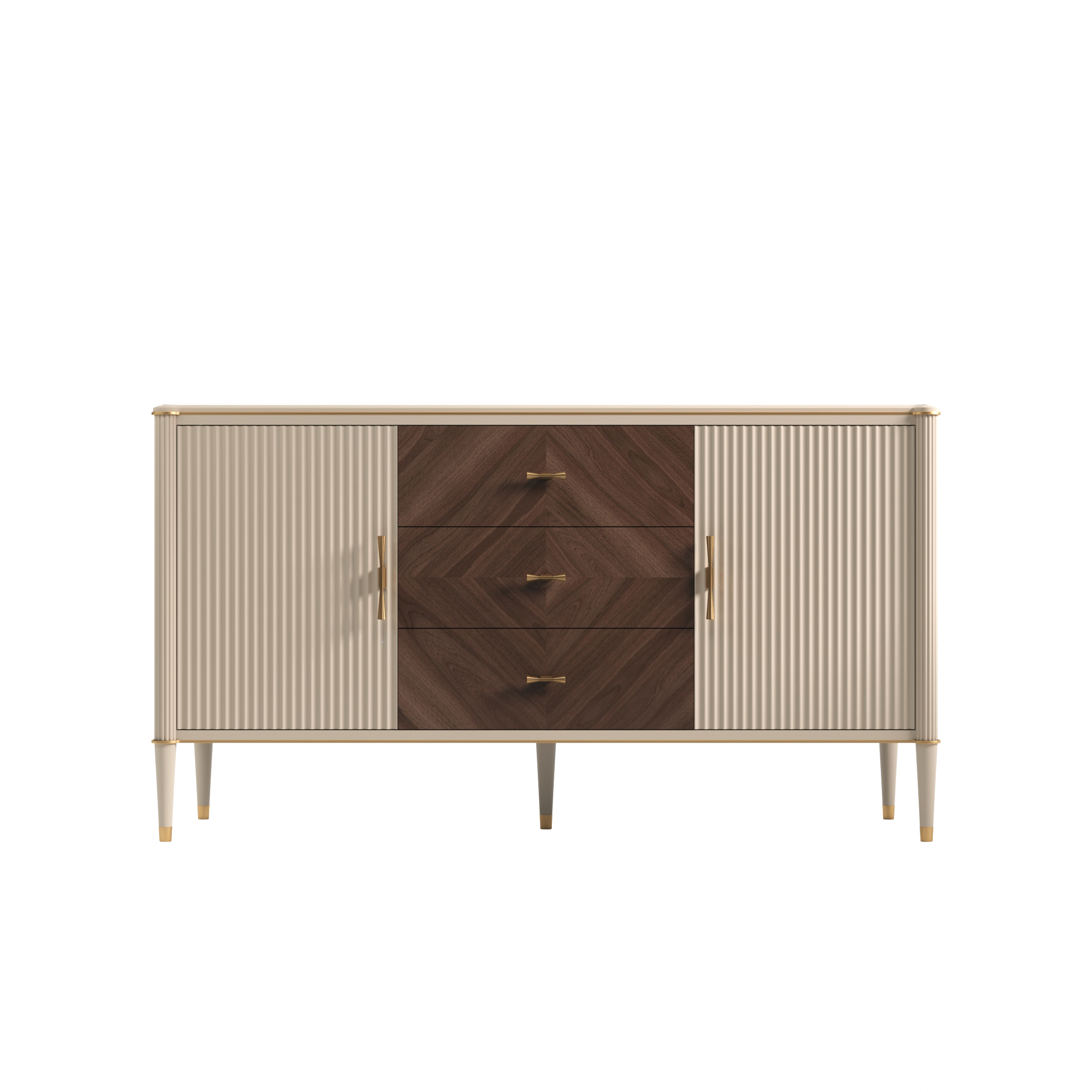 Комод-прилавок Timber Венеция, 160x45x89 см, цвет: Меланж/Орех американский (Т-104/ML/NA)Т-104/ML/NA