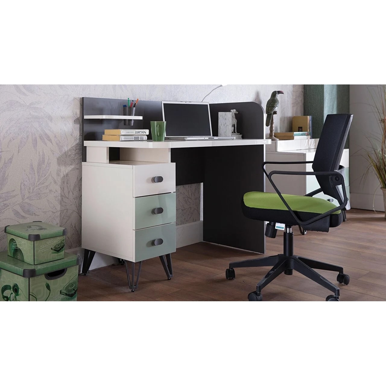 Стол письменный Bellona Menty, цвет: зеленый, размер 109х62х101 см (MENTY-14TP)MENTY-14TP