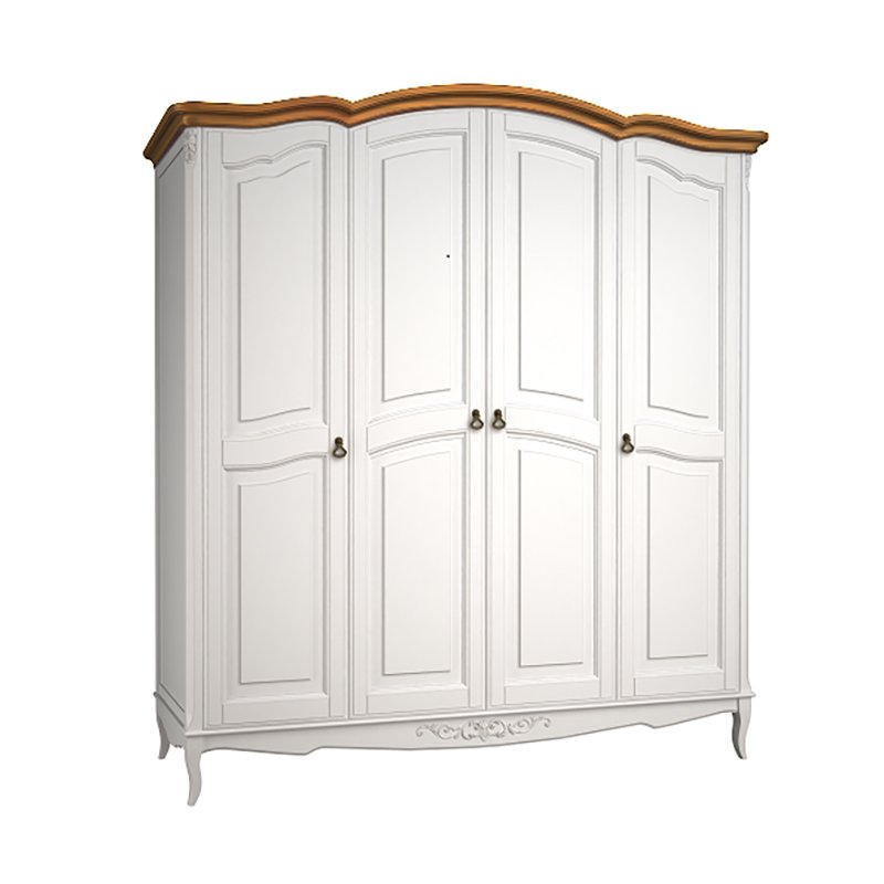 Шкаф платяной Aletan Provence Wood, 4-х дверный, цвет: слоновая кость- дерево (B804)B804