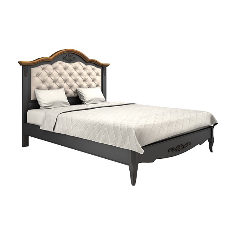 Кровать Aletan Provence Wood, двуспальная, 160x200 см, цвет: черный-дерево (W216BL)W216BL