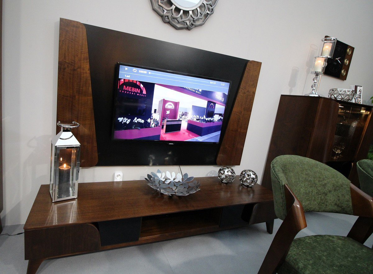 Панель настенная для ТВ Mebin Santorini, maxi, размер 166х4х100, цвет: американский орех (Panel TV maxi)Panel TV maxi