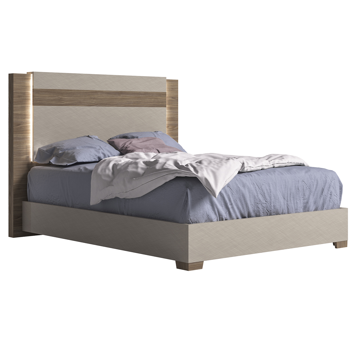 Кровать Status Nora, двуспальная K.S., цвет Rope, с подсветкой, размер 220x214x135 см (NOBCOLT02)NOBCOLT02