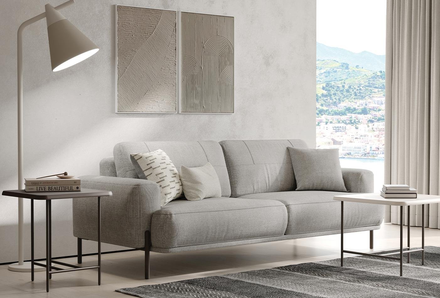 Диван-кровать Enza Home Varena, двухместный, ткань 55901 Light Grey, размер 208х98х85 см Диван-кровать Enza Home Varena, двухместный, ткань 55901 Light Grey, размер 208х98х85 см