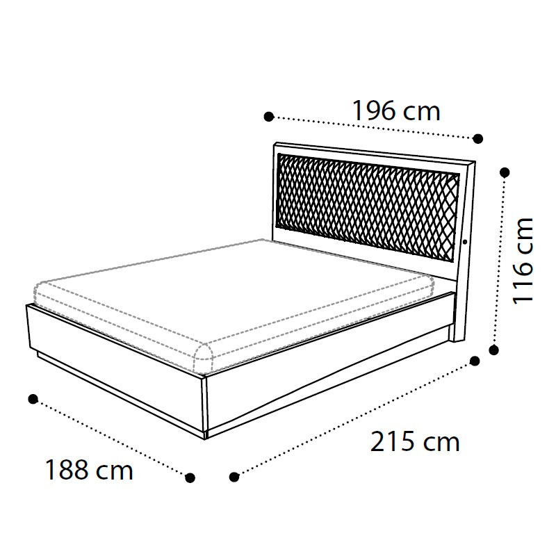 Кровать Camelgroup Ambra Rombi с подсветкой, с подъемным механизмом, тк. Nabuk 12, цвет: янтарная береза, 160/180x200 см (148LET.12AV/ 148LET.13AV)148LET.12AV/ 148LET.13AV