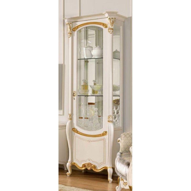 Витрина Casa+39 La Fenice laccato, 1-но дверная, с подсветкой, цвет: белый, 85x57x217 см (1603)1603