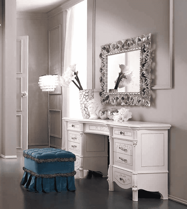 Столик туалетный Casa+39 Prestige laccato, 2-х тумбовый, цвет: белый, 170x44x78 см (307)307